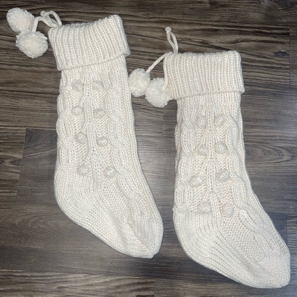 Matching white/light cream stockings